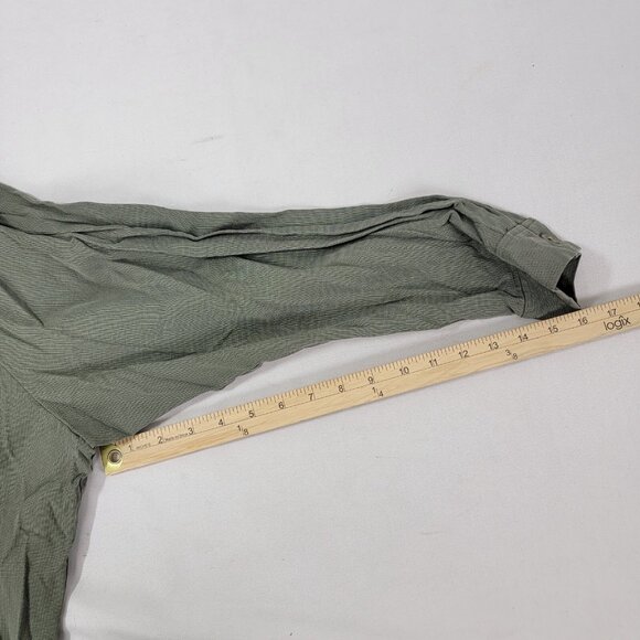 Elizabeth Women's Vintage Button Down Shirt Long Sleeves Size 3 3X Grayish Green - Picture 7 of 7